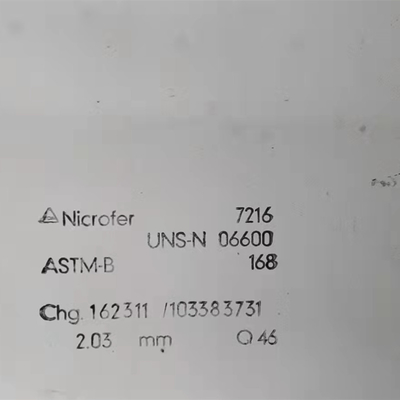 Alaşım ASTM B166 Nikel Inconel 600 Plaka / Hastelloy 600 Levha