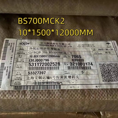 BS700MCK2 Yüksek Güçlü Çelik Plak S700MC 10*1500*12000mm Mühendislik Makineleri İçin