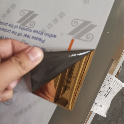 0.5*1240x2440mm Paslanmaz Çelik Yumuşak Ayna Yaprağı Paneli Ti-Altın Ayna Plakası