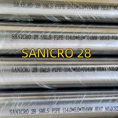 SANICRO 28 UNS N08028/W. Nr. 1.4563 SMLS Tüp Alaşımı28 Paslanmaz Çelik Tüpler 114*5*6000