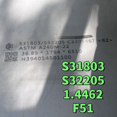 ASTM A182 F51 Paslanmaz çelik levha 38*1220*2440mm S31803 1.4462 Dupleks çelik levha