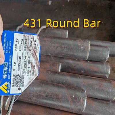 Sıcak olarak yuvarlanmış SUS431 paslanmaz çelik yuvarlak çubuk AISI 431 1.4057 Yuvarlak şaft