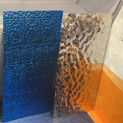 0.5*1220x2440mm Paslanmaz Çelik Su Dalgalanma Yaprak Plate 201 Orta Dalgalanma Gül Altın