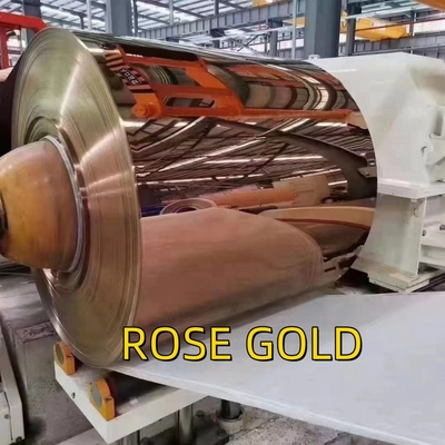 ROSE GOLD 0.5*1220x2440mm Paslanmaz çelik Çatı Dekorasyonu İçin Yumuşak Aynalı Sayfa Tablası