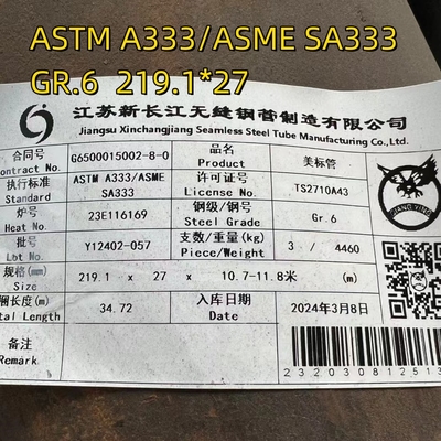ASME SA333/SA333M GR6 dikişsiz çelik boru ASTM A333 Gr6 Düşük sıcaklık