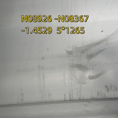 N08926 N08367 DIN1.4529 Paslanmaz çelik plaka 5*1265*6000mm NO.1 AL-6XN 25-6Mo kabuklu alaşım
