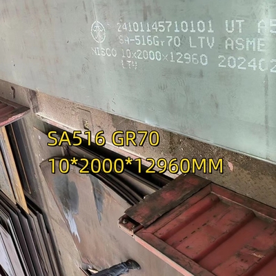 Karbon çelik ASTM A-516 Gr 70 plaka (6 FT genişliği X 40 FT uzunluğu) kalınlığı 3/8 IN EN10204 3.1 Cert uyarınca