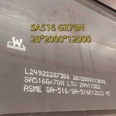 Karbon çelik ASTM A-516 Gr 70 plaka (6 FT genişliği X 40 FT uzunluğu) kalınlığı 3/8 IN EN10204 3.1 Cert uyarınca