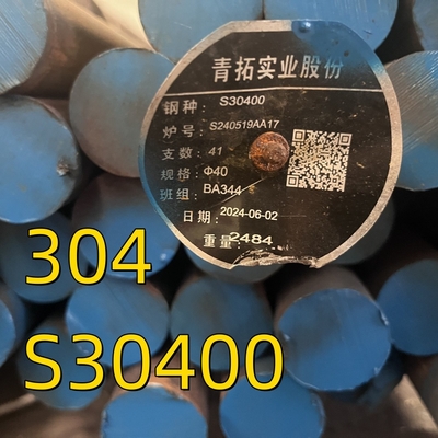 ASTM A276 Sınıf 304 SS304 S30400 1.4301 Yuvarlak Çubuk Parlak cilalı OD 150MM