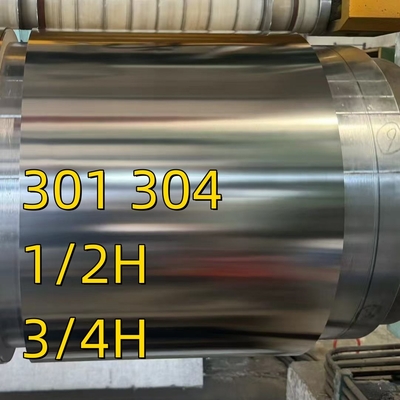 JIS G4313-2011 ASTM A666 Standart SUS301 CSP 3/4H Tam Sertlik H Paslanmaz Çelik Bobinler Çizgi 1.0*80mm