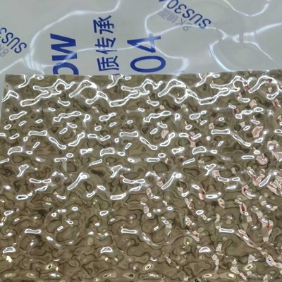 SUS304 Su Dalgalanması Çelik Yaprak Altın Orta Büyük Desen 0.8*1220x2440mm