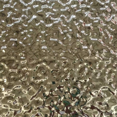 Metal 304 201 Paslanmaz Çelik Su Dalgalanma Sayfası Duvar Metal Dekoratif Panel 0.6*1219*2438mm