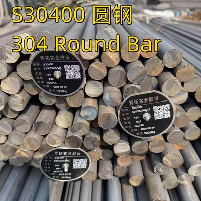 ASTM A276 Sınıf 304 SS304 S30400 1.4301 Yuvarlak Çubuk Parlak cilalı OD 150MM