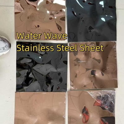 201 304 Su Dalgalanması Yaprağı Su Etkisiyle Gümüş Metal Boyutu 1220 X 3000mm