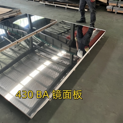 SUS430 2BA Soğuk Haddelenmiş Paslanmaz Çelik Sac 8K Ayna Yüzey PVC Film Kaplı 1.2*1250*2500mm