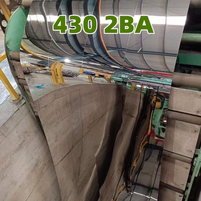 SUS430 2BA Soğuk Haddelenmiş Paslanmaz Çelik Sac 8K Ayna Yüzey PVC Film Kaplı 1.2*1250*2500mm