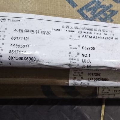 Sıcak Haddeli Süper Dubleks ASTM A240 2507 S32750 Paslanmaz Çelik Plaka 8*1500*6000mm