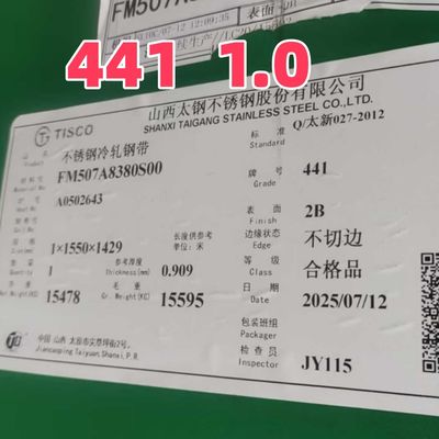 Paslanmaz çelik levha malzemesi SUS444 THK 3MM LONDURU 2440MM YUZU 1220MM