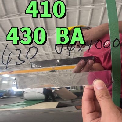 12X17/430/1.4016 AISI 430 Soğuk lastikli paslanmaz çelik kablo 0.4*1000mm Genişliği SUS430 Ba Yüzey