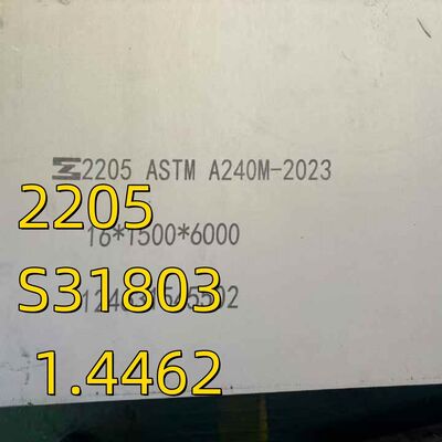 ASTM A182 F51 Paslanmaz çelik levha 38*1220*2440mm S31803 1.4462 Dupleks çelik levha