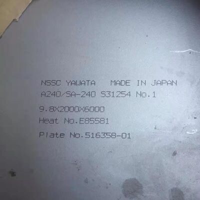 S31254 254 SMO Sıcak Haddelenmiş Paslanmaz Çelik Levha F44 SA240 UNS S31254 Levha 3.0*1219*2438mm