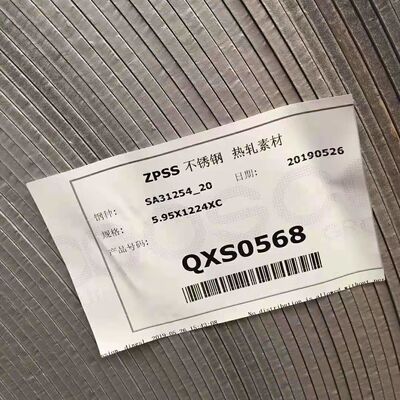 S31254 254 SMO Sıcak Haddelenmiş Paslanmaz Çelik Levha F44 SA240 UNS S31254 Levha 3.0*1219*2438mm