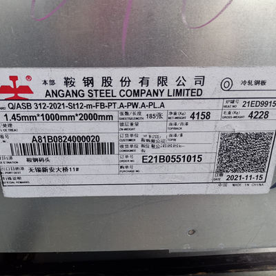 St12 ST13 DDQ Malzeme Soğuk Haddelenmiş Çelik Sac 1.2*1500*3000mm Karbon Çelik Sac
