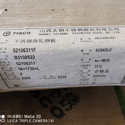 30Cr13/ EN 1.4028 / DIN X30Cr13 / JIS SUS 420J2 Cerrahi aletler için paslanmaz çelik plaka