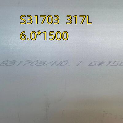 SS317LS Paslanmaz çelik plaka 1.4438 X2CrNiMo18-16-4 4*1500*6000mm Sıcak olarak yuvarlanmış 317L plaka