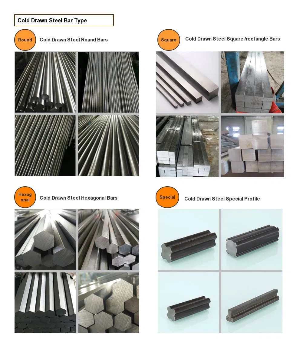SAE1045 Yuvarlak çubuk Karbon Çelik Soğuk Çekilmiş Hex / Yuvarlak / Düz Çubuk 1